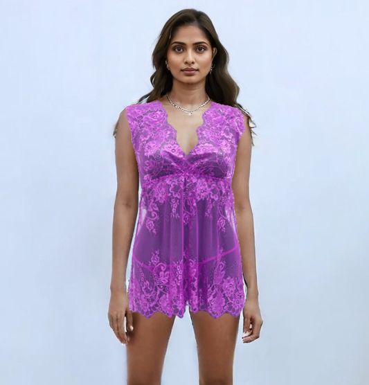 10049 - Luxurious Lace Nighty Sensuous Sleepwear for Enthralling Nights