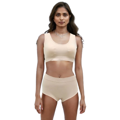 10006 - Full-Support Athletic Bra & Brief Panty Set for Daily Wear