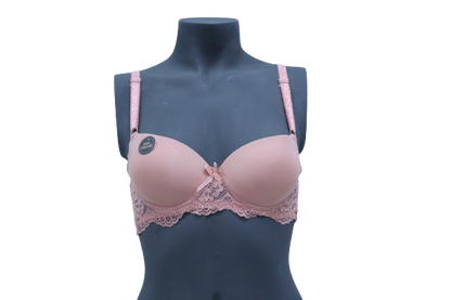 10024 - Deluxe Cotton Lace-Adorned Bra: Push-Up, Underwire & Normal Padding for Comfort