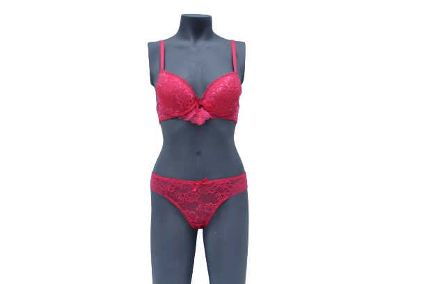 10040 - Elegant Lace Push-up Bra Panty Set with Underwire Support