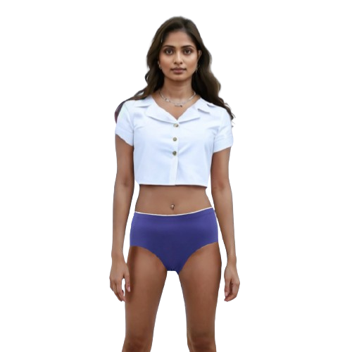 10081 - Solid Color Seamless Bikini Panty Featuring a Top Line