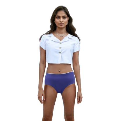 10081 - Solid Color Seamless Bikini Panty Featuring a Top Line