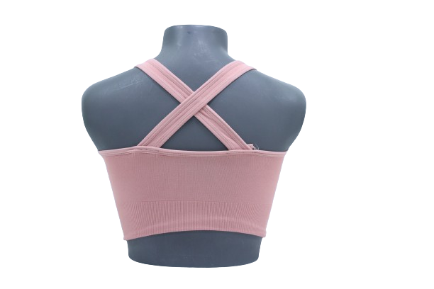 10123 - Cross Body Style Zippered Front Yoga Bra