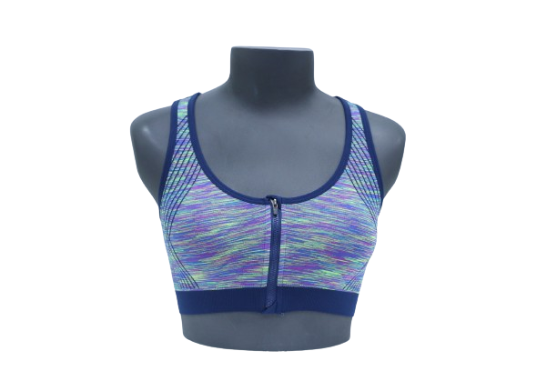 10124 - Racerback Yoga Bra with Front Zip: Seamless Comfort Fit